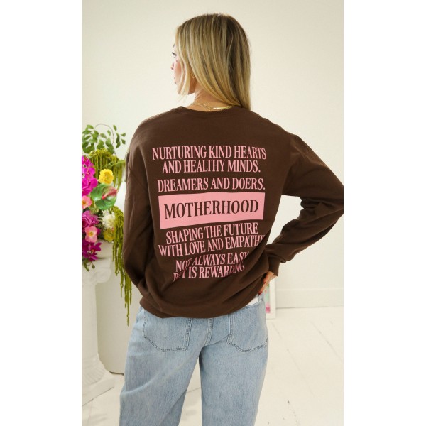 charlie southern: motherhood sweatshirt - brown